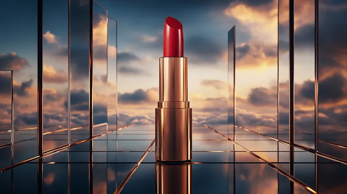 Lipstick standing on mirrors