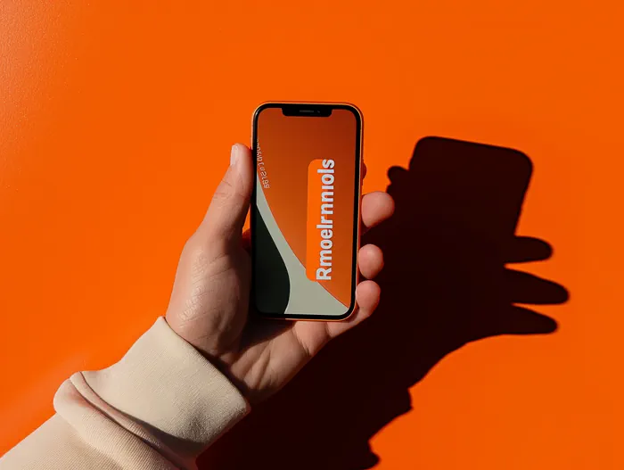 Hand holding an iPhone