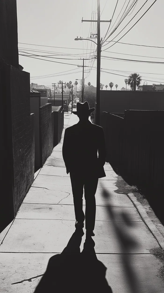 Man walking on a sidewalk
