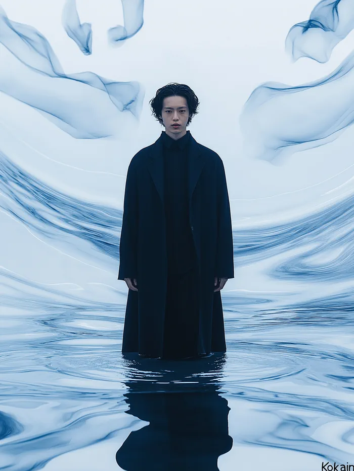 A model wearing black and long coats