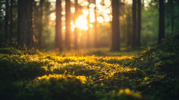 Forest floor covered in moss