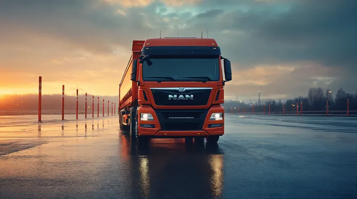 Large orange truck