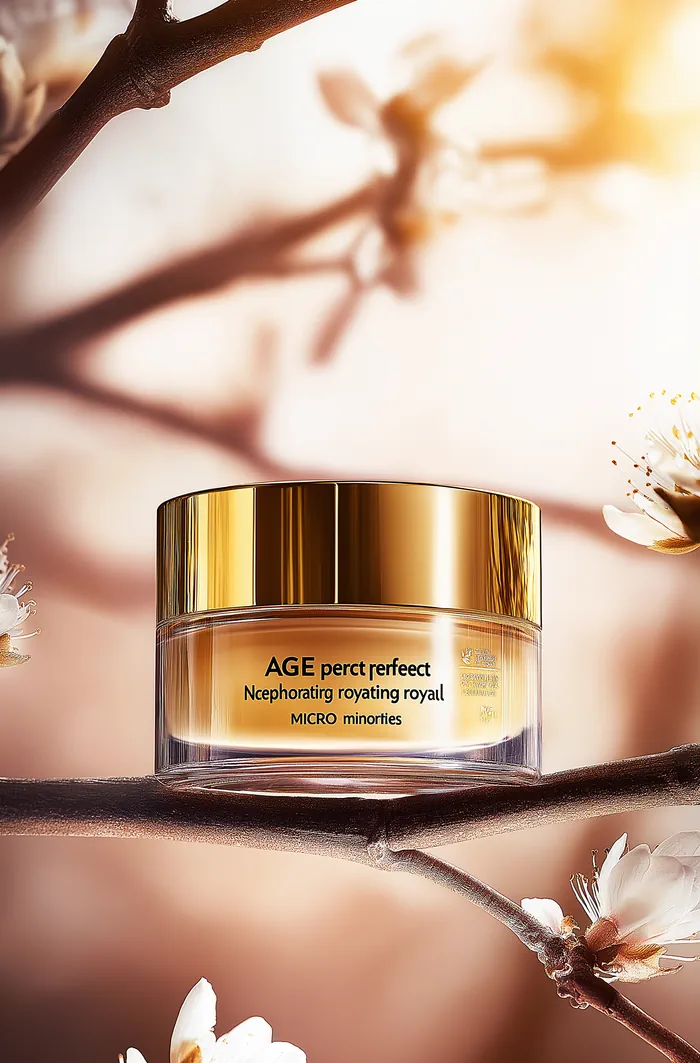 Luxurious skincare product displayed on a branch