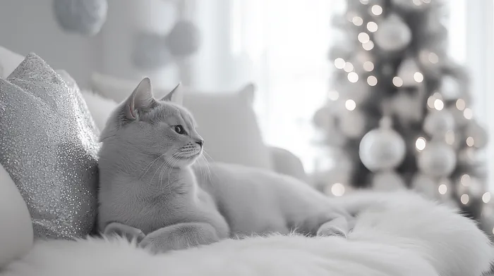 Gray British Shorthair cat