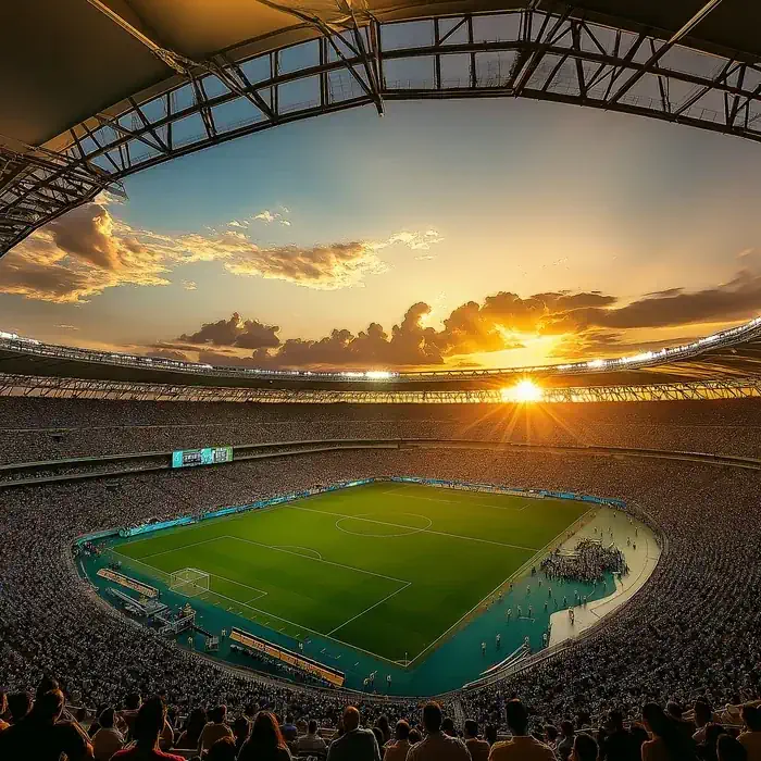Football stadium seen from above