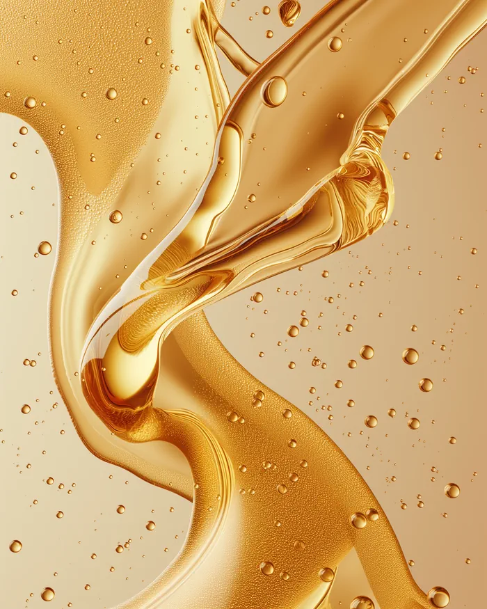 Dynamic flow of golden liquid