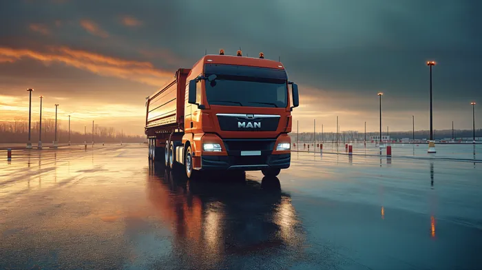 Large orange truck