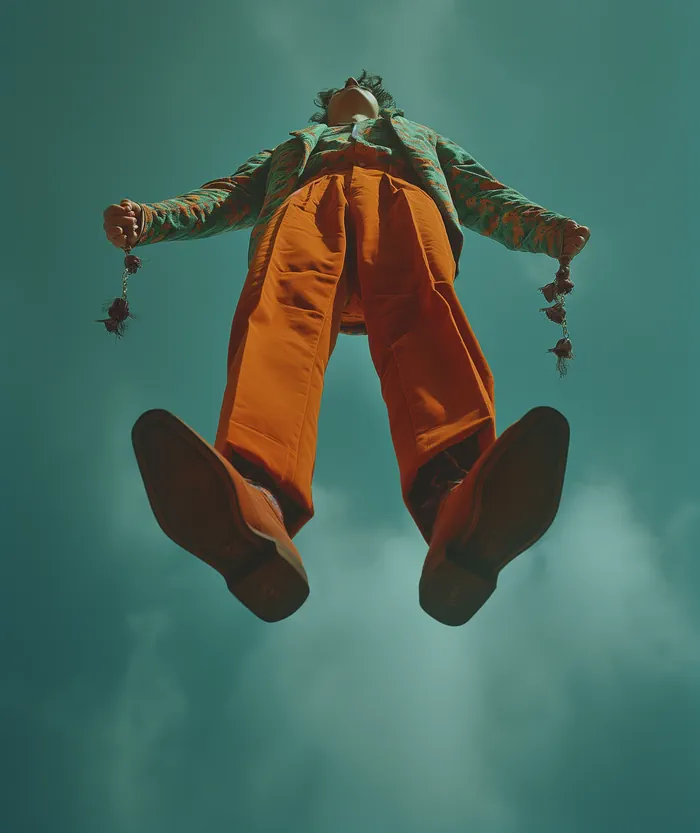 Floating man