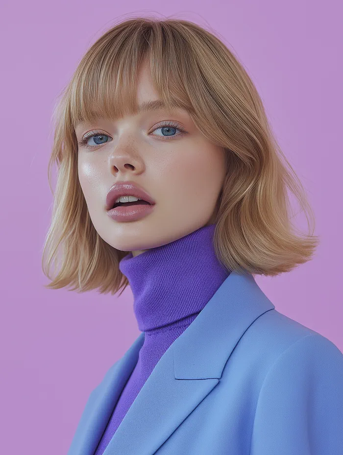 Woman with a side-swept fringe