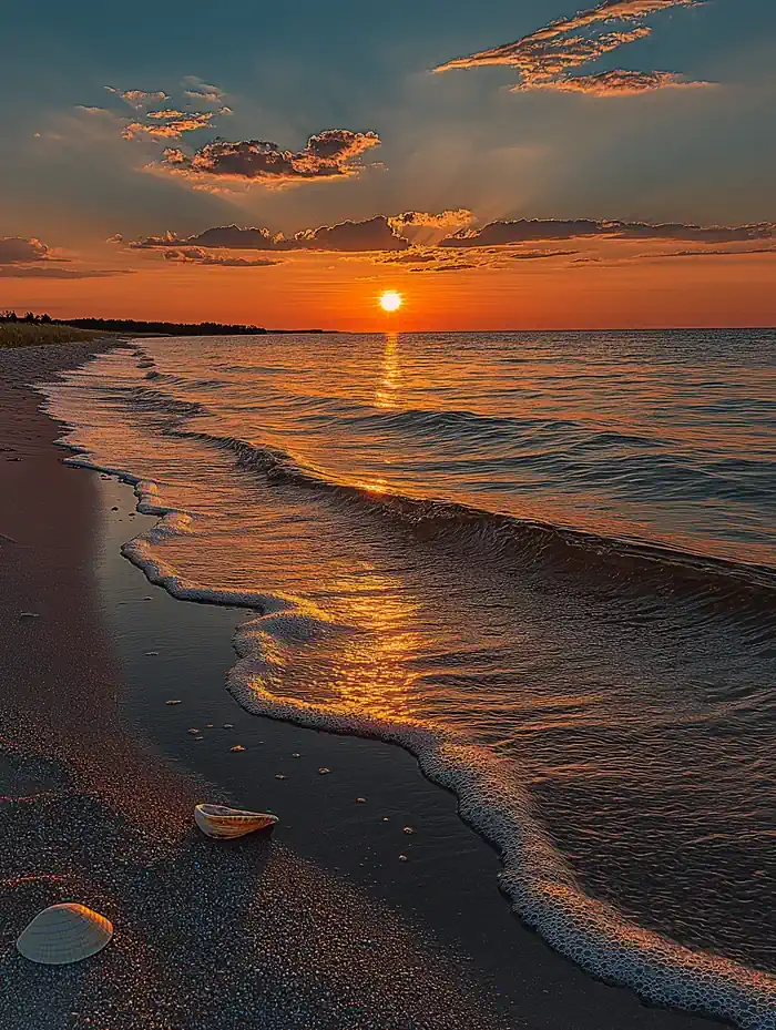Seascape at sunset