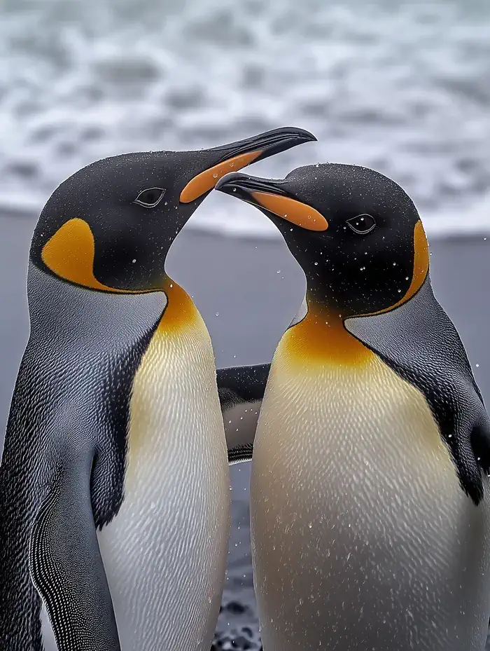 Two king penguins
