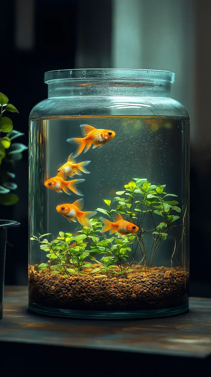 Aquarium with goldfish