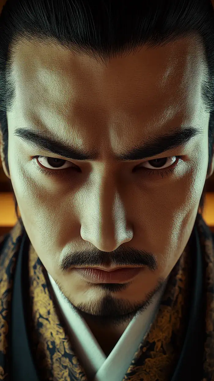 Yakuza with a stern expression