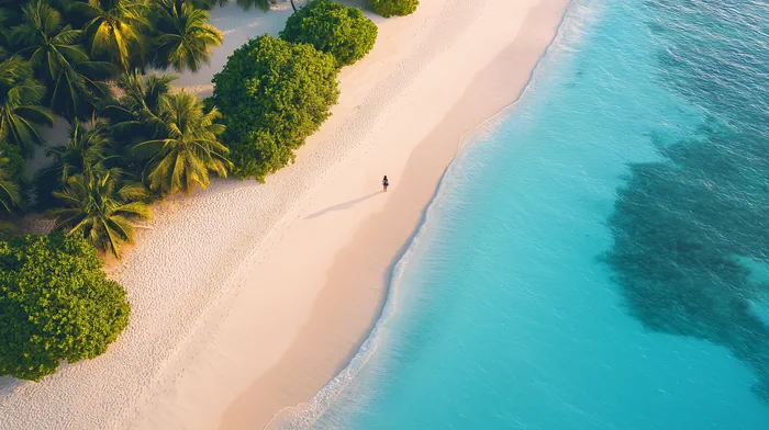 Aerial view of a beautiful beach