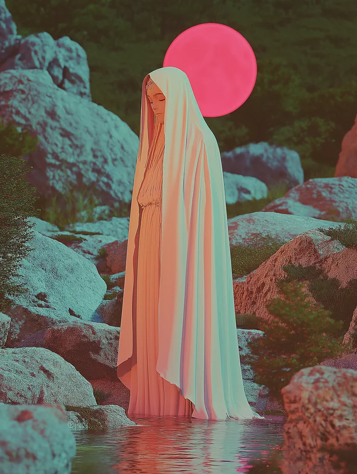 Woman draped in a flowing robe