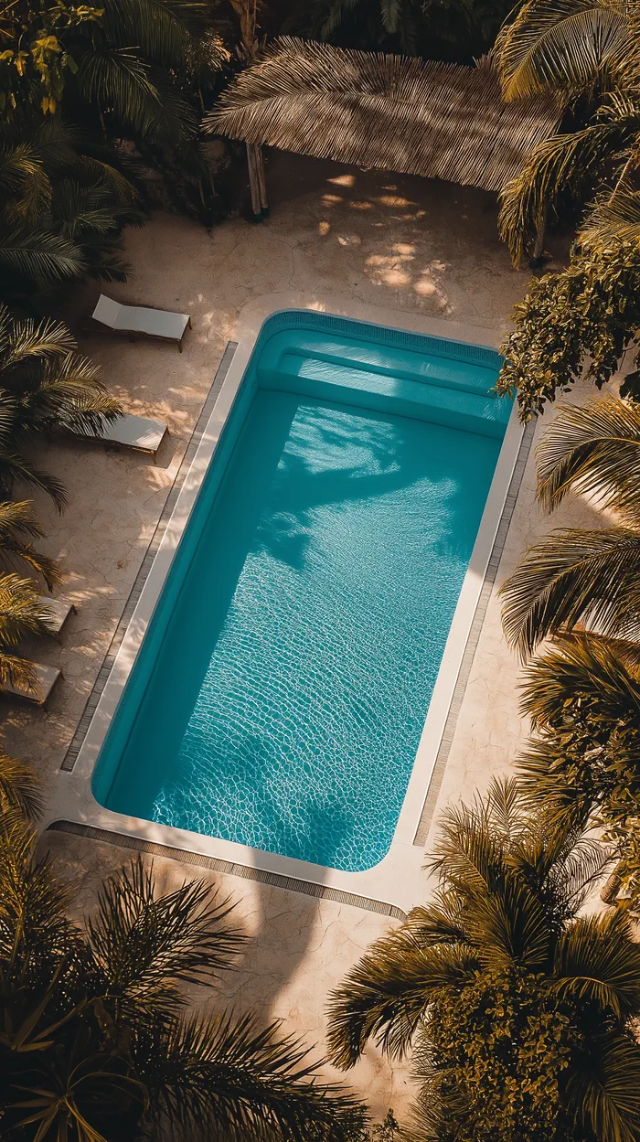 Aerial view of a swimming pool