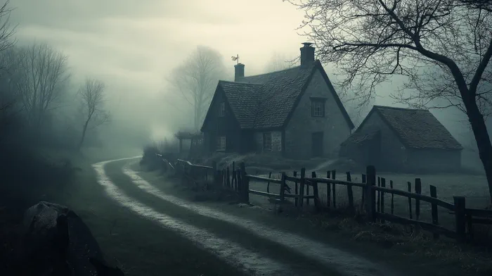 Farm house surrounded by fence