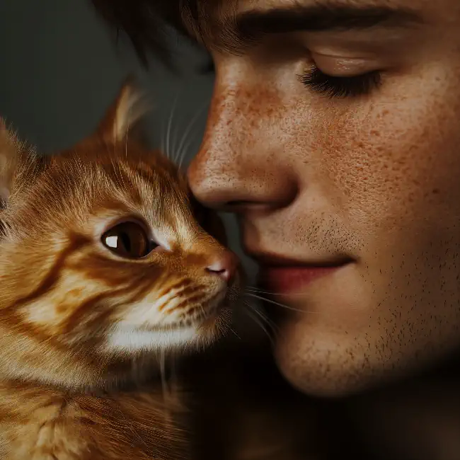 Man and a cat