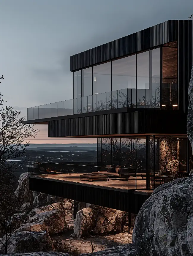 Modern Cliffside House with Panoramic Views