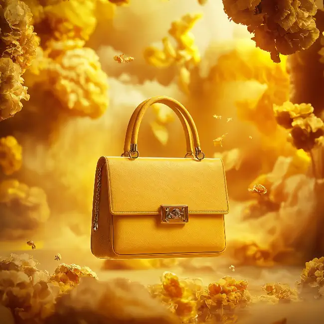Handbag in a dreamy floral setting