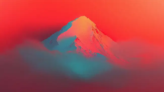 Red stylized mountain landscape