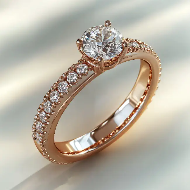 Rose gold engagement ring