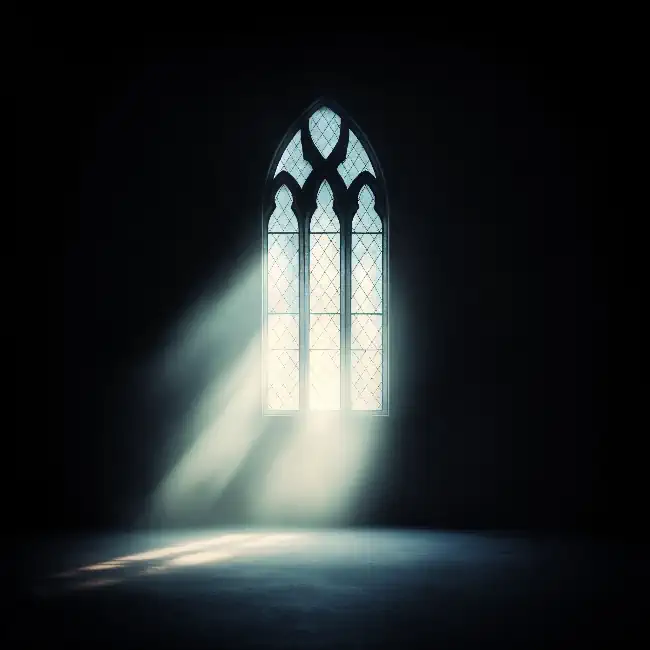 Gothic-style arched window