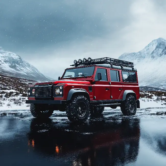 Red Land Rover Defender