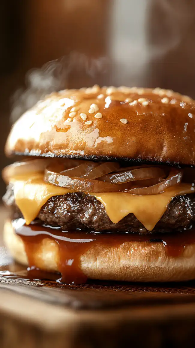 Mouthwatering cheeseburger