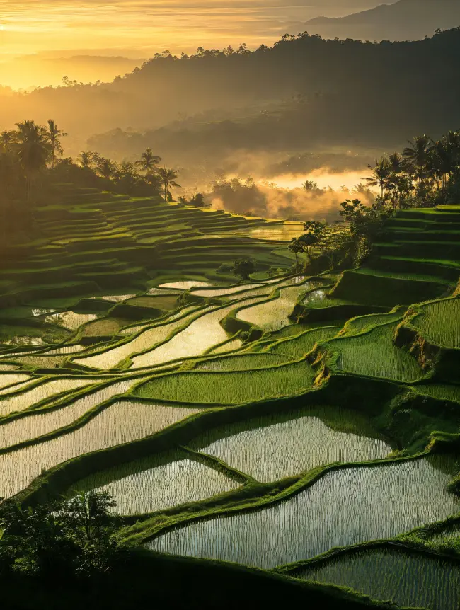 Rice terraces at dawn