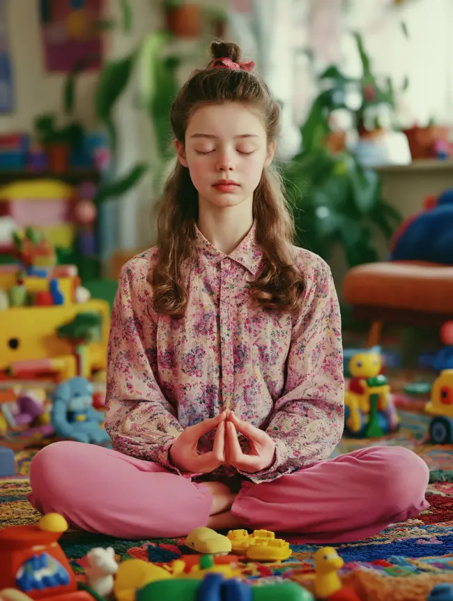 Woman sitting in the lotus position