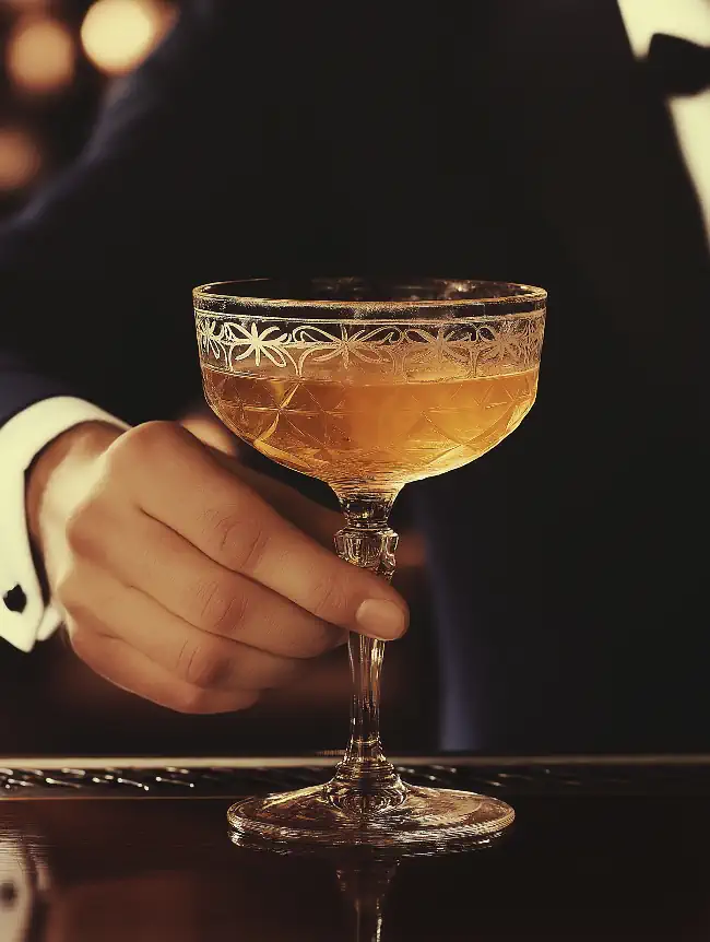 Elegant cocktail being held by someone