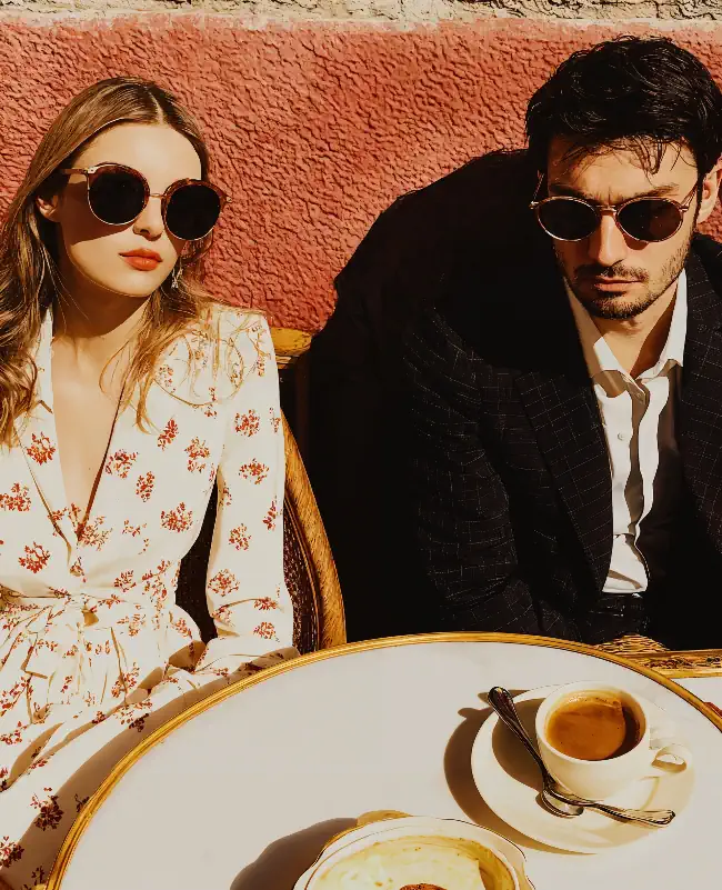 Couple drinking coffee