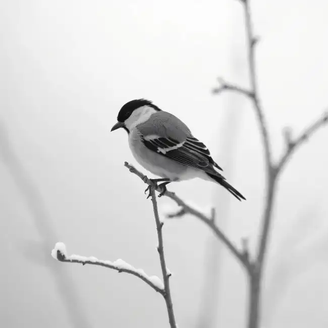 Small bird perched on a thin