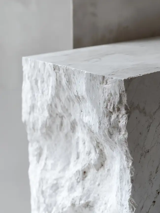 Rough-textured white stone