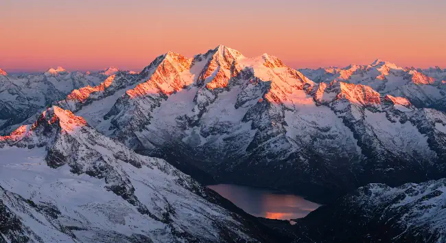 Aerial view of mountain at sunset 2