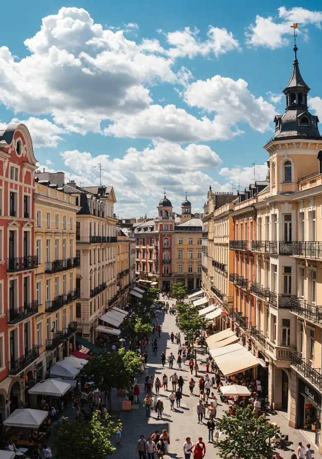 bustling pedestrian street