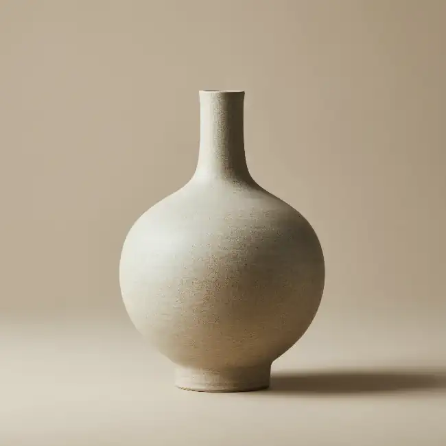 Rounded light-colored vase