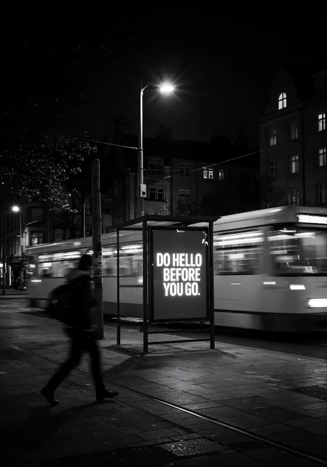 bus stop and billboard 