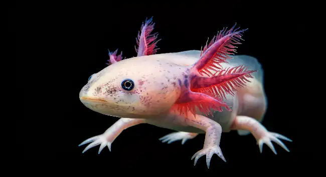 Axolotl on a black background 2