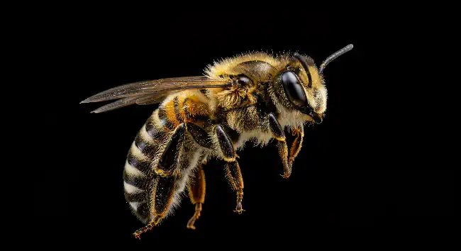 Bee on a black background