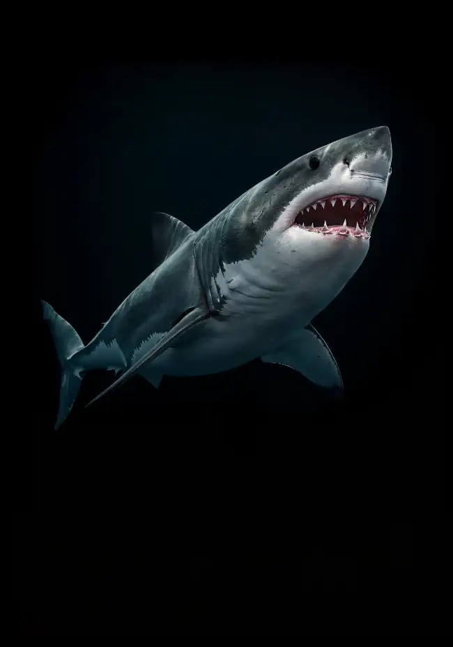 Shark on a black background