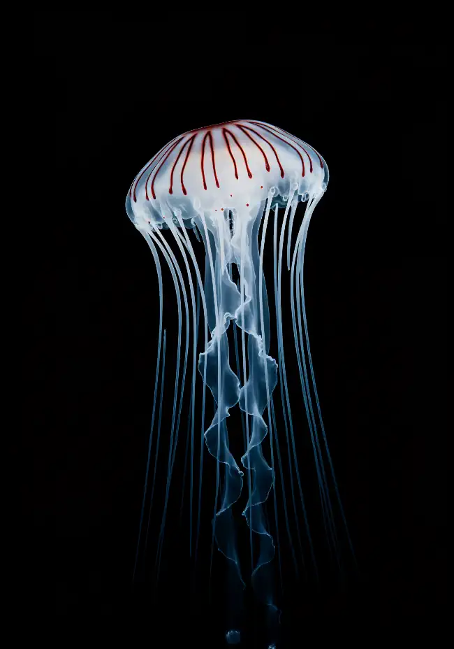 Jelly fish on a black background