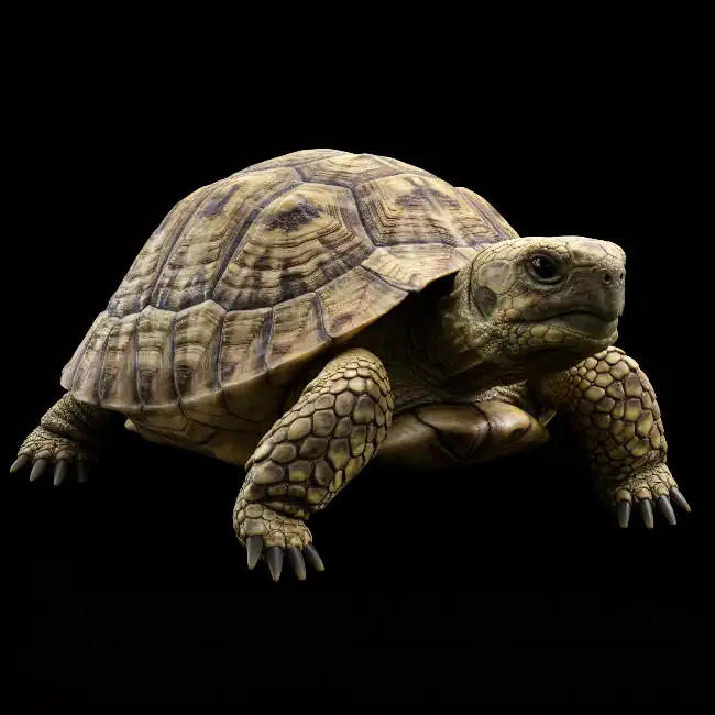 Turtle on a black background