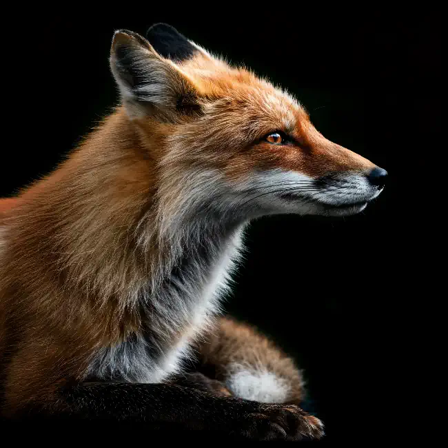 Fox on a black background