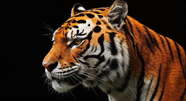 Tiger on a black background