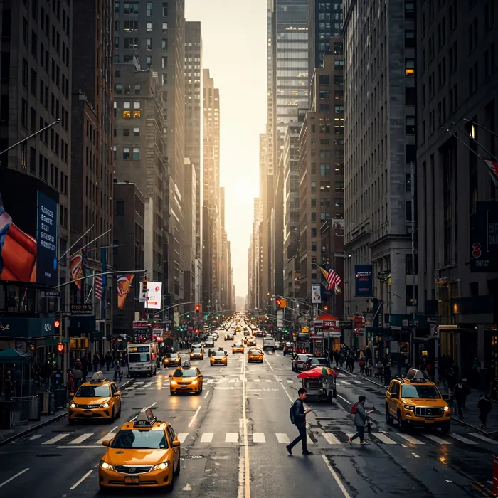 Perspective of a New York street