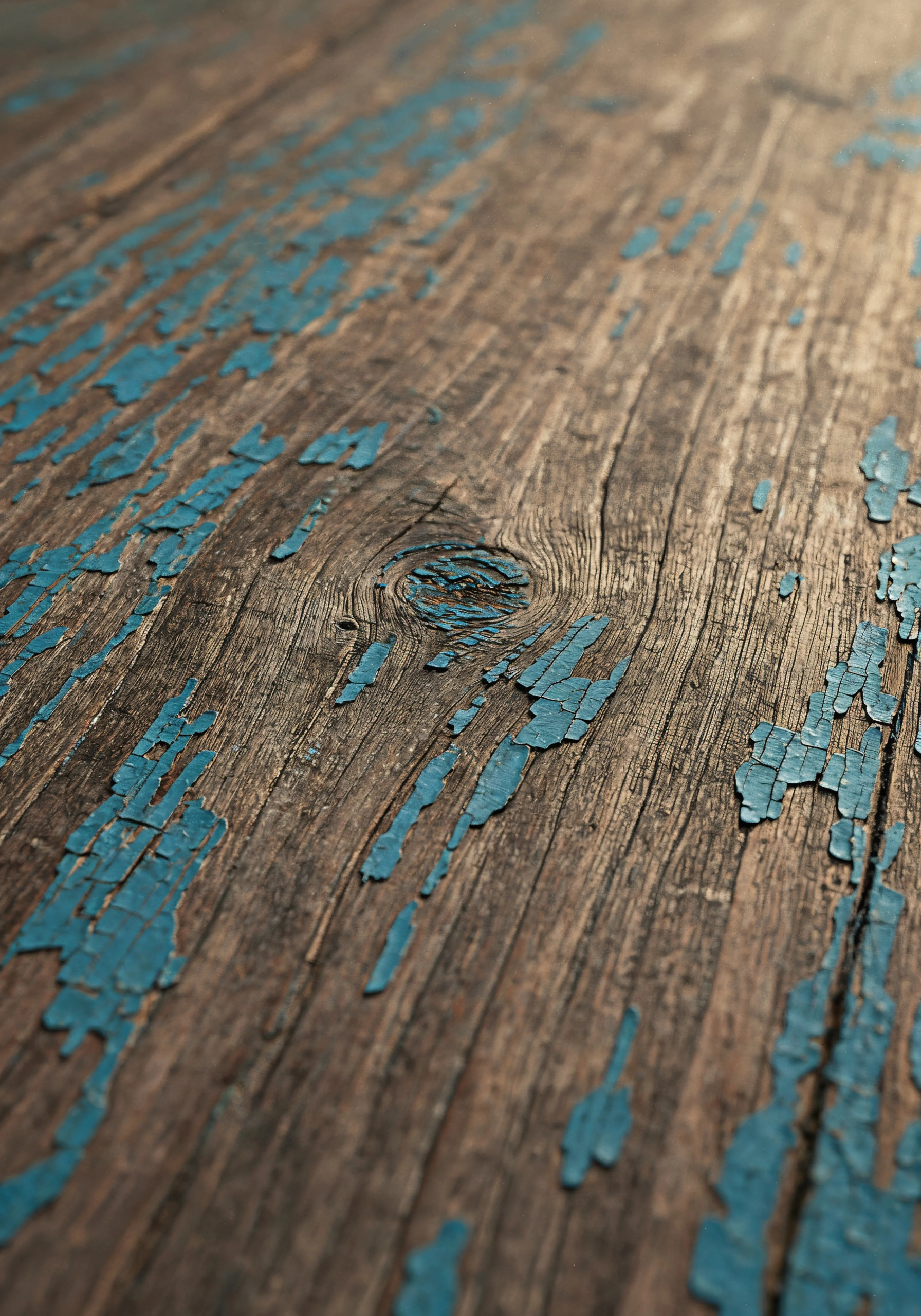 Peeling blue paint