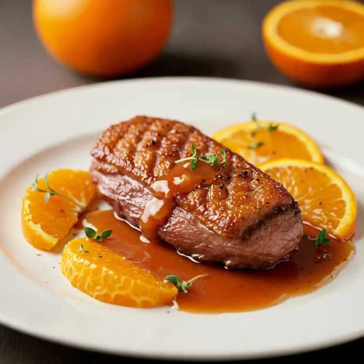Duck with orange sauce