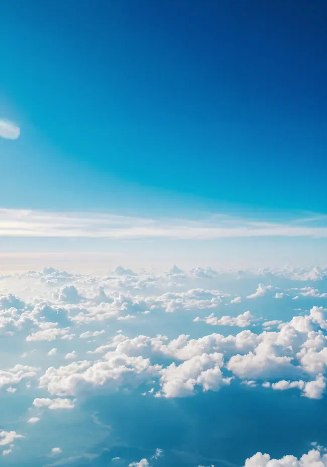 Sky view above the clouds
